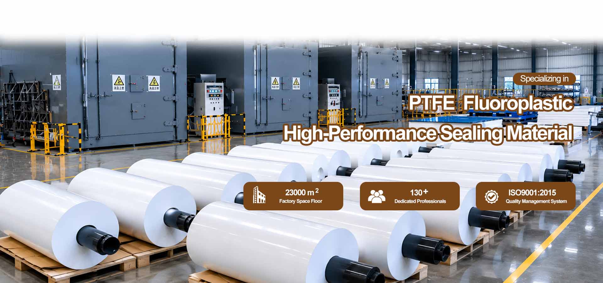 Molded and Skived PTFE sheet roll width 4m production factory in China
