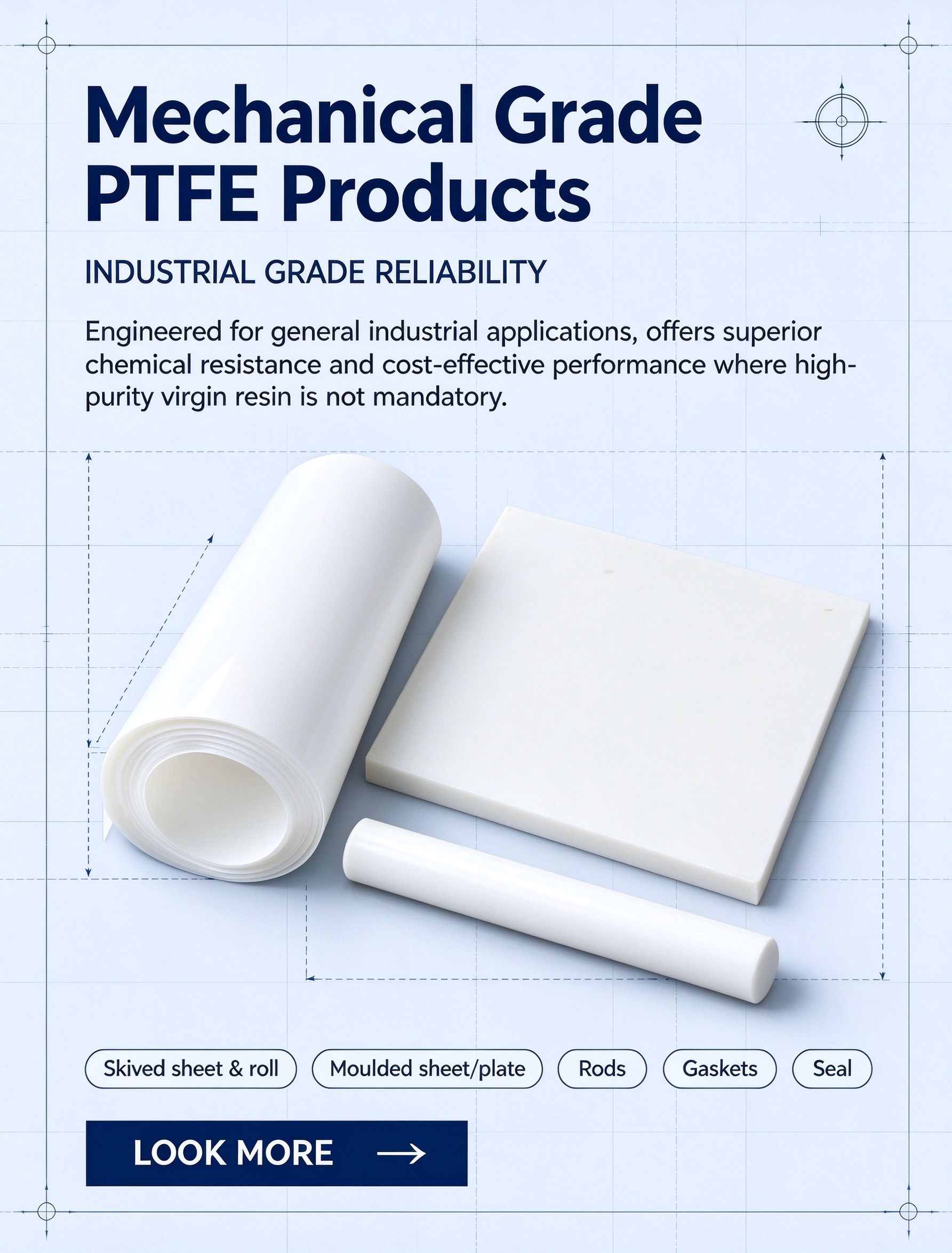 PTFE mould materials including ptfe bar and thick ptfe plate