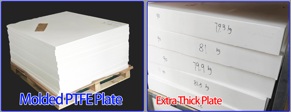 Stack of high-density white molded PTFE sheet for industrial use