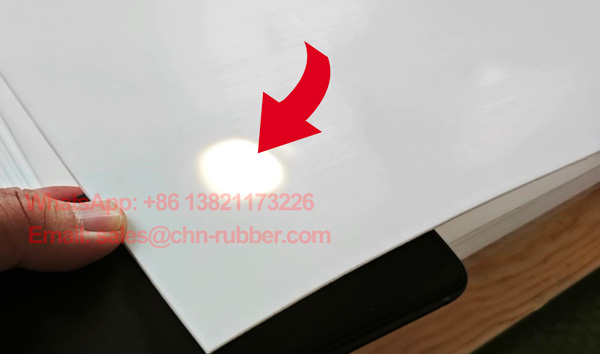 100% virgin white ptfe gasket roll translucency test under light