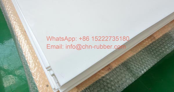 Mechanical grade PTFE gasket sheet stock stacked in factory warehouse for industrial flange gaskets